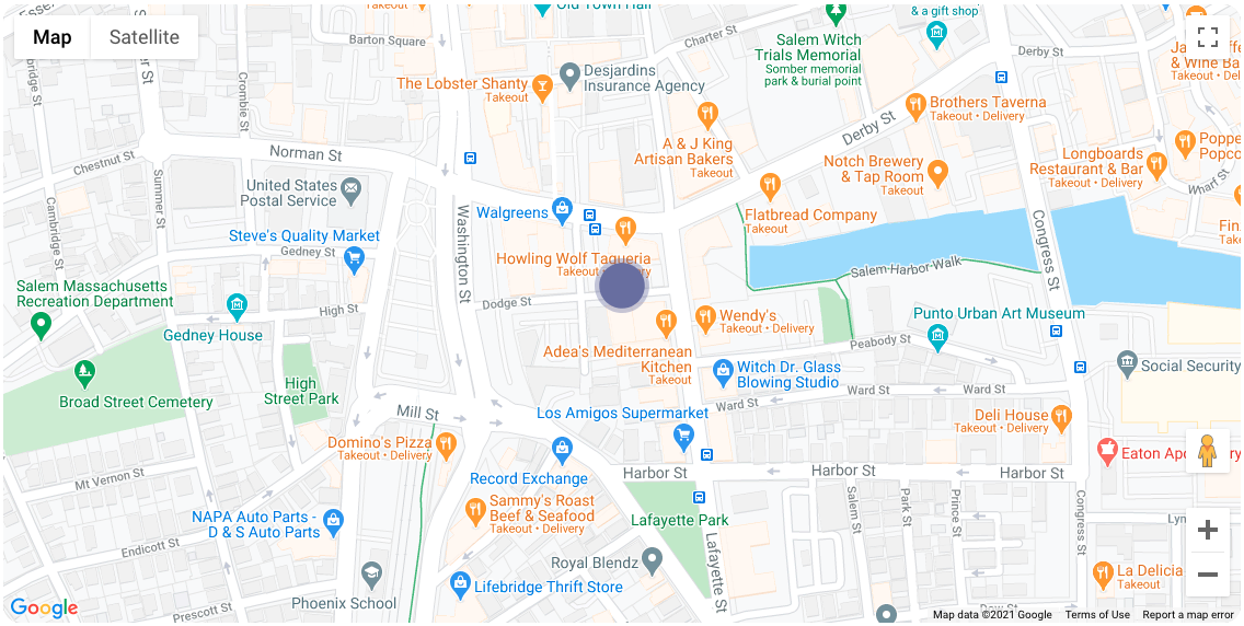 Map showing Seagrass at 3 Dodge Street, Salem MA